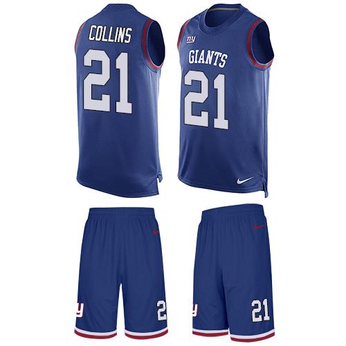 Nike Giants #21 Landon Collins Royal Blue Team Color Men's Stitched NFL Limited Tank Top Suit Jersey